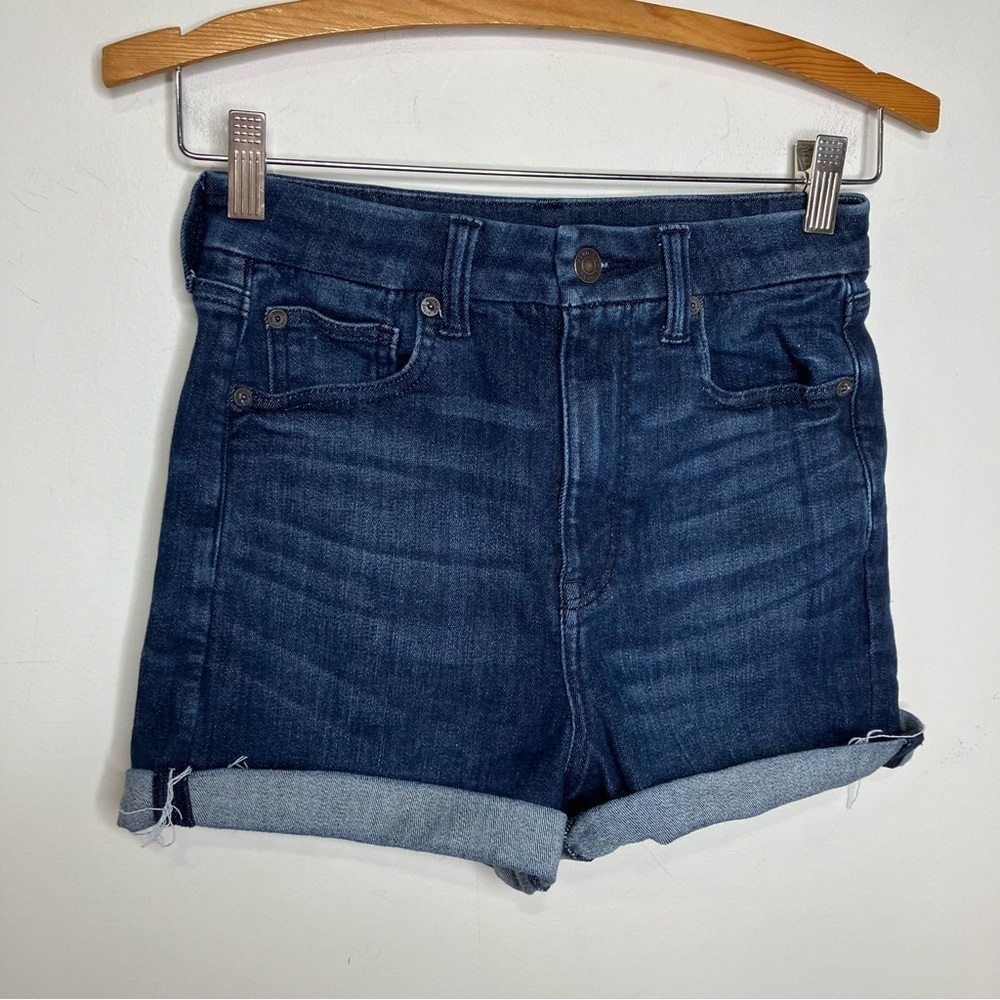 American Eagle Outfitters curvy super hi-rise shortie Jean Shorts size 4‎